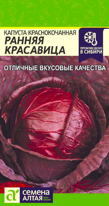 Семена Семена Алтая Капуста краснокочанная Ранняя Красавица, 0,3 г Произведено в Сибири
Семена Семена Алтая Капуста краснокочанная Ранняя Красавица, 0,3 г Произведено в Сибири
