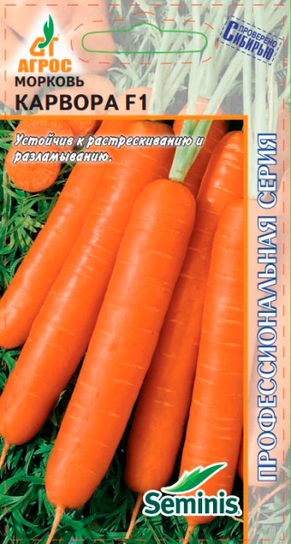 Семена Агрос Морковь Карвора F1, 400 шт. Seminis Профессиональная серия