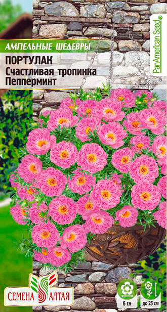 

Семена Семена Алтая Портулак Счастливая тропинка Пепперминт, 5 шт. PanAmerican Seeds Ампельные Шедевры