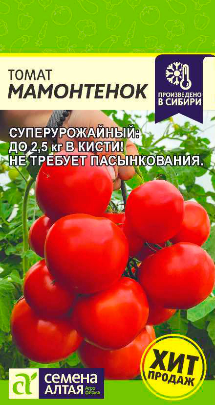 

Семена Семена Алтая Томат Мамонтенок, 5 шт. Произведено в Сибири