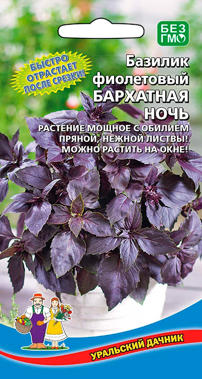 

Семена Уральский дачник Базилик фиолетовый Бархатная ночь, 0,25 г