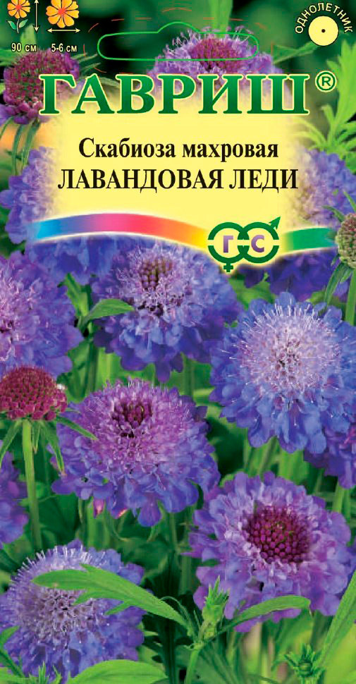 Семена Гавриш Скабиоза пурпурная махровая Лавандовая леди, 0,2 г