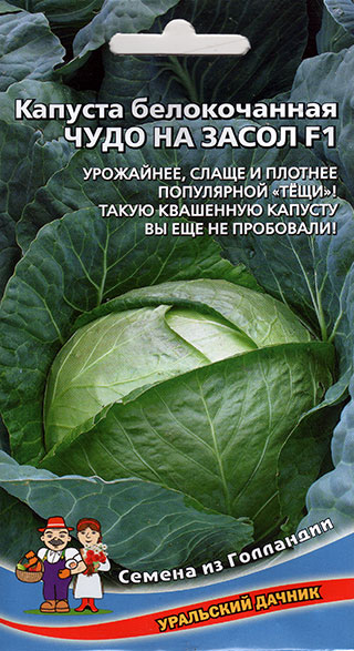 Семена Уральский дачник Капуста белокочанная Чудо на Засол F1, 0,3 г Семена из Голландии