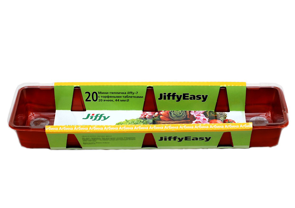 

Уход за растениями JIFFY Длинная мини-тепличка Джиффи (20 ячеек) + 20 кокосовых таблеток (Jiffy - 7) 50 мм