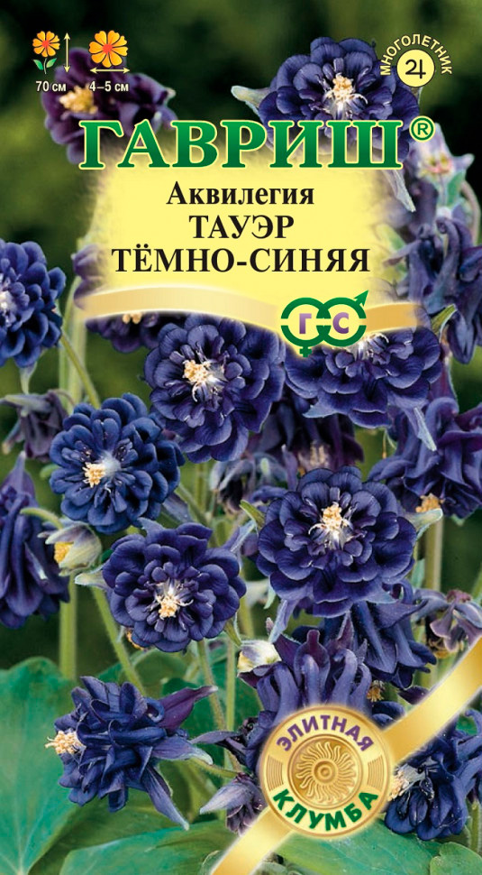 Семена Гавриш Аквилегия Тауер Темно-синяя, 10 шт. Элитная клумба