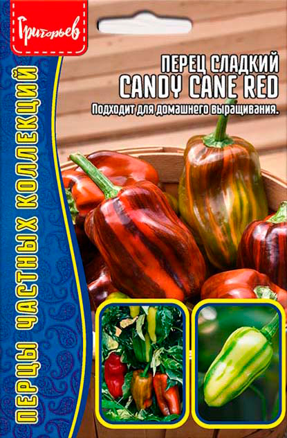 

Семена Григорьев Перец сладкий Candy Cane Red, 5 шт. Перцы Частных Коллекций