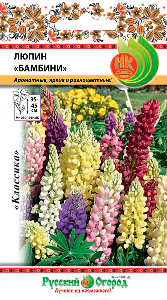 

Семена Русский огород Люпин Бамбини, Смесь, 6 шт.