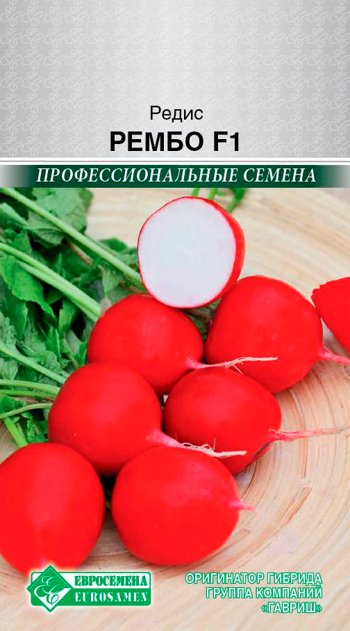 

Семена ЕВРОСЕМЕНА Редис Рембо F1, 1 г Профессиональные семена