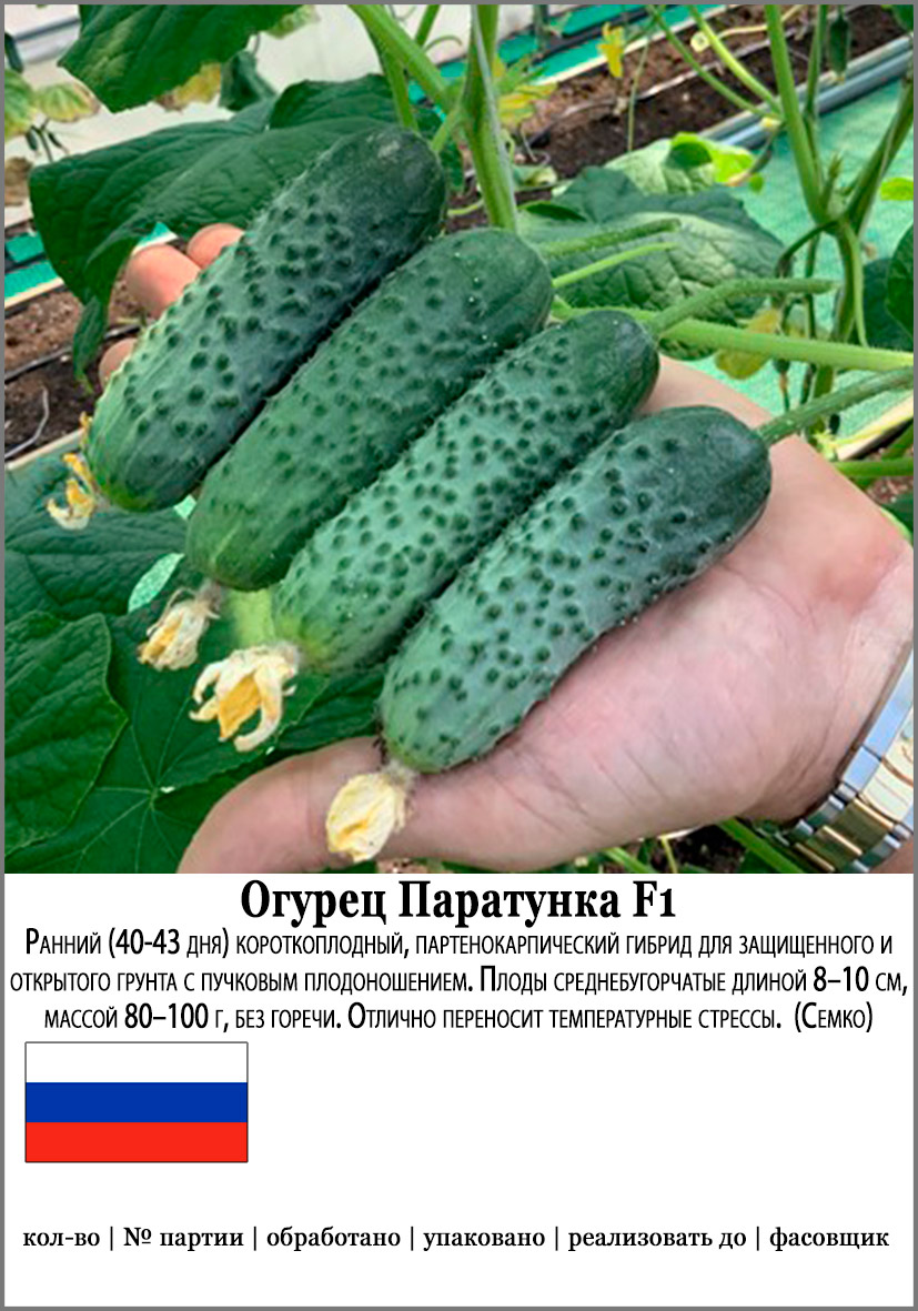 

Семена SEEDSPOST Огурец Паратунка F1, 5 шт. Семко Элитные семена