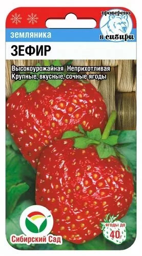 Семена Сибирский сад Клубника крупноплодная Зефир, 10 шт.