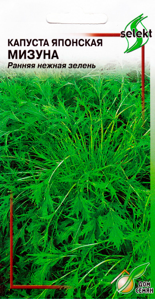 Семена Дом семян (Сортсемовощ) Капуста японская Мизуна Зеленая, 300 шт. Selekt