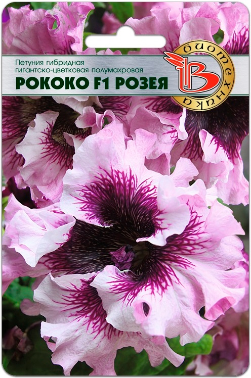 Семена Биотехника Петуния гибридная гигантско-цветковая Рококо Розея  F1, 12 шт.
