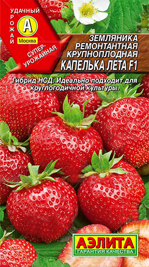 Семена Аэлита Земляника ремонтантная крупноплодная Капелька лета F1 10 шт 158₽