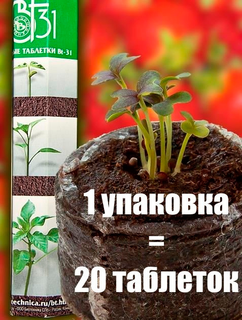 Уход за растениями Биотехника Торфяные таблетки Bt-31 мм, 20 шт.