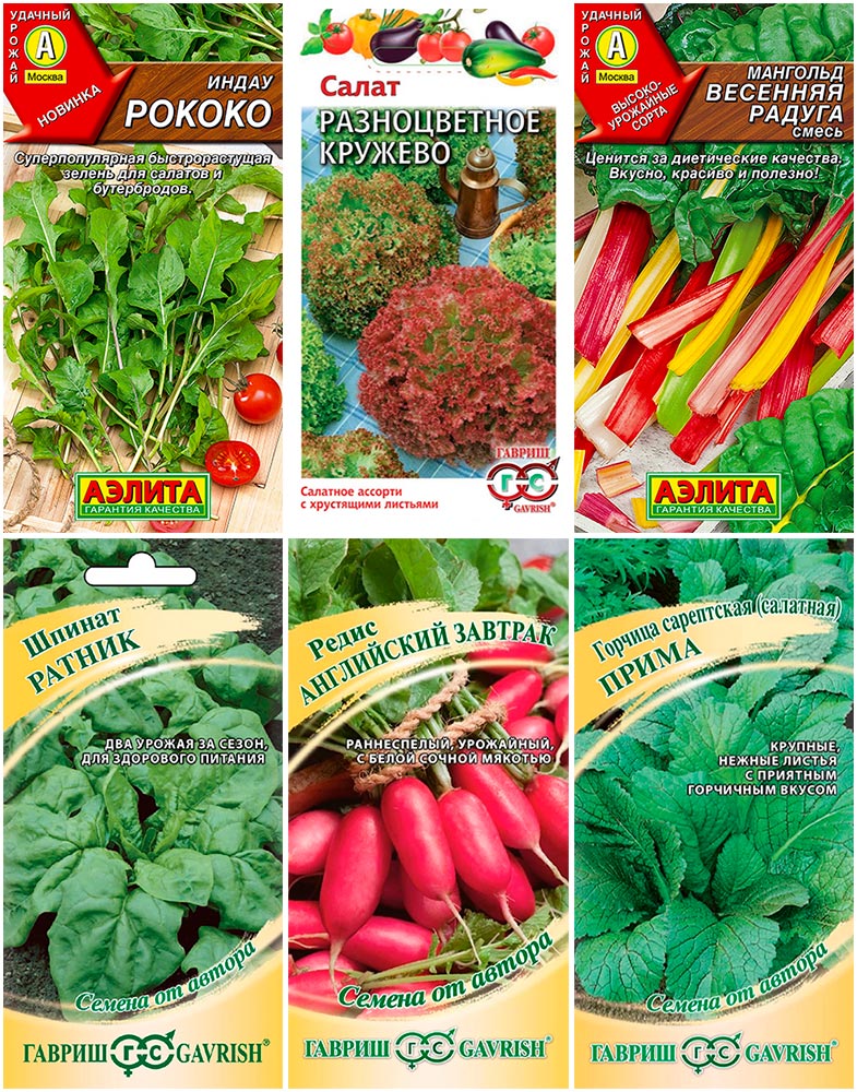 

Семена SEEDSPOST Набор семян Салат с грядки, 6 уп.