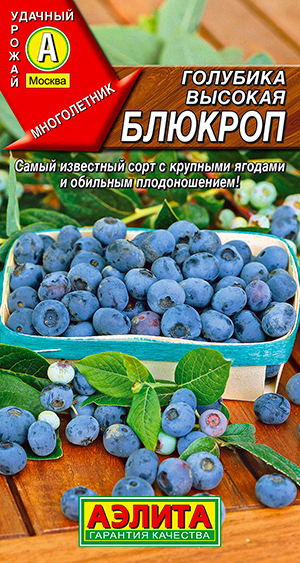 

Семена Аэлита Голубика высокая Блюкроп, 0,01 г