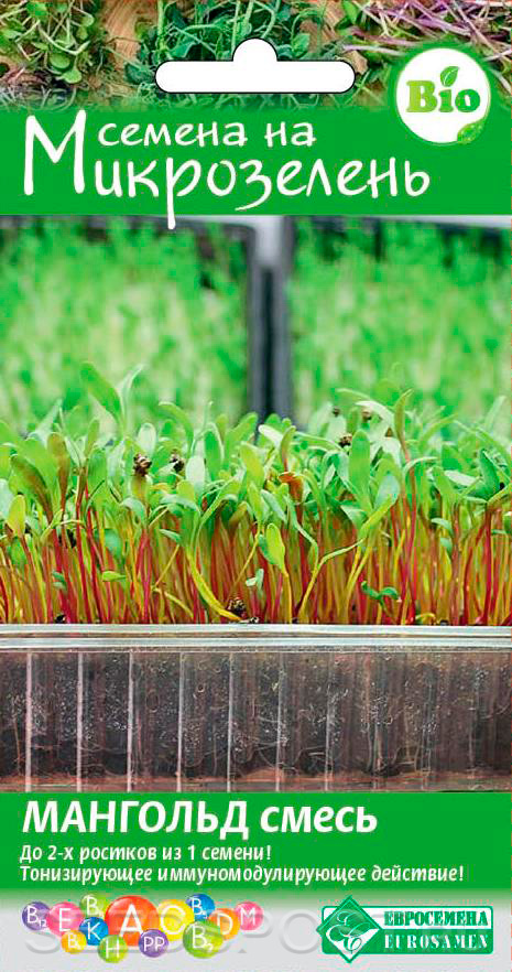 Микрозелень Мангольд, Смесь, 10 г, купить в интернет магазине Seedspost.ru