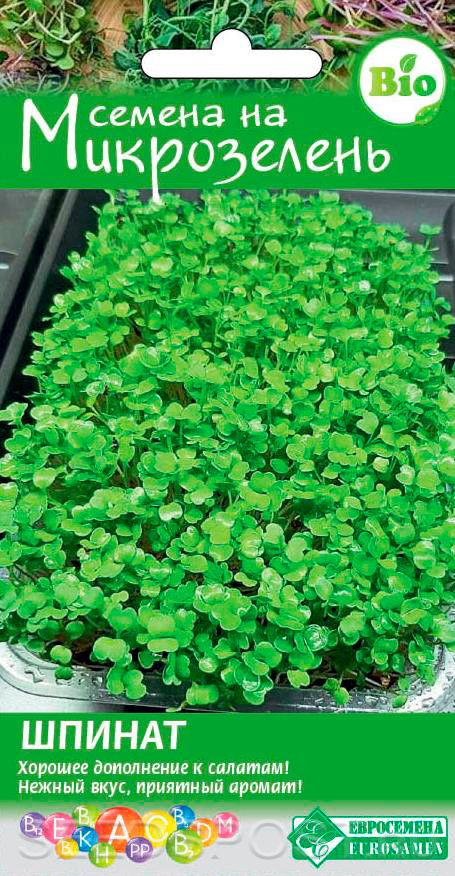 Микрозелень Шпинат, 5 г, купить в интернет магазине Seedspost.ru
