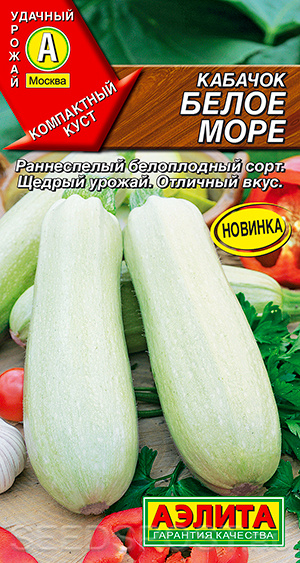 Кабачок белоплодный Белое море, 1 г, купить в интернет магазине Seedspost.ru